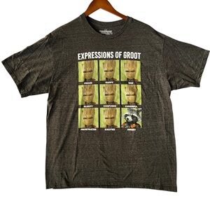 Marvel Guardians of the Galaxy Vol 2 Groot Expressions Charcoal Tee